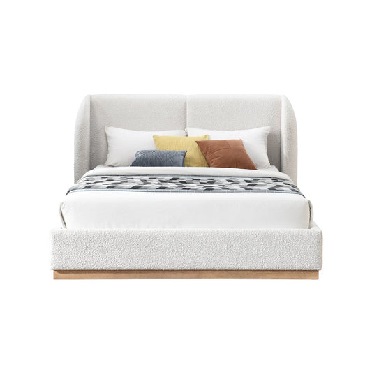 Jardin Cream Boucle Fabric King Bed