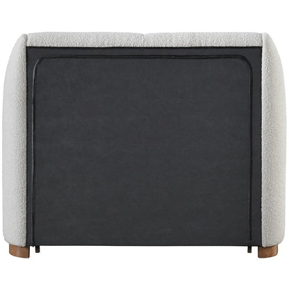 Jardin Cream Boucle Fabric Twin Bed