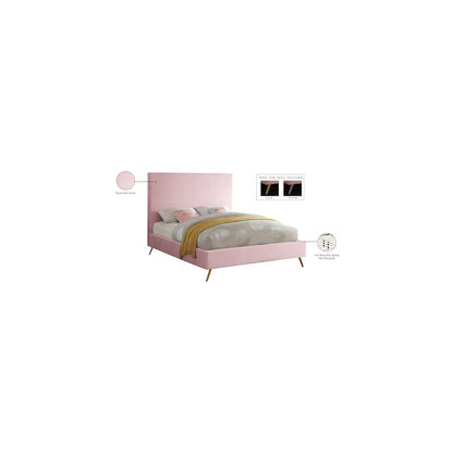 Jasmine Pink Velvet Full Bed