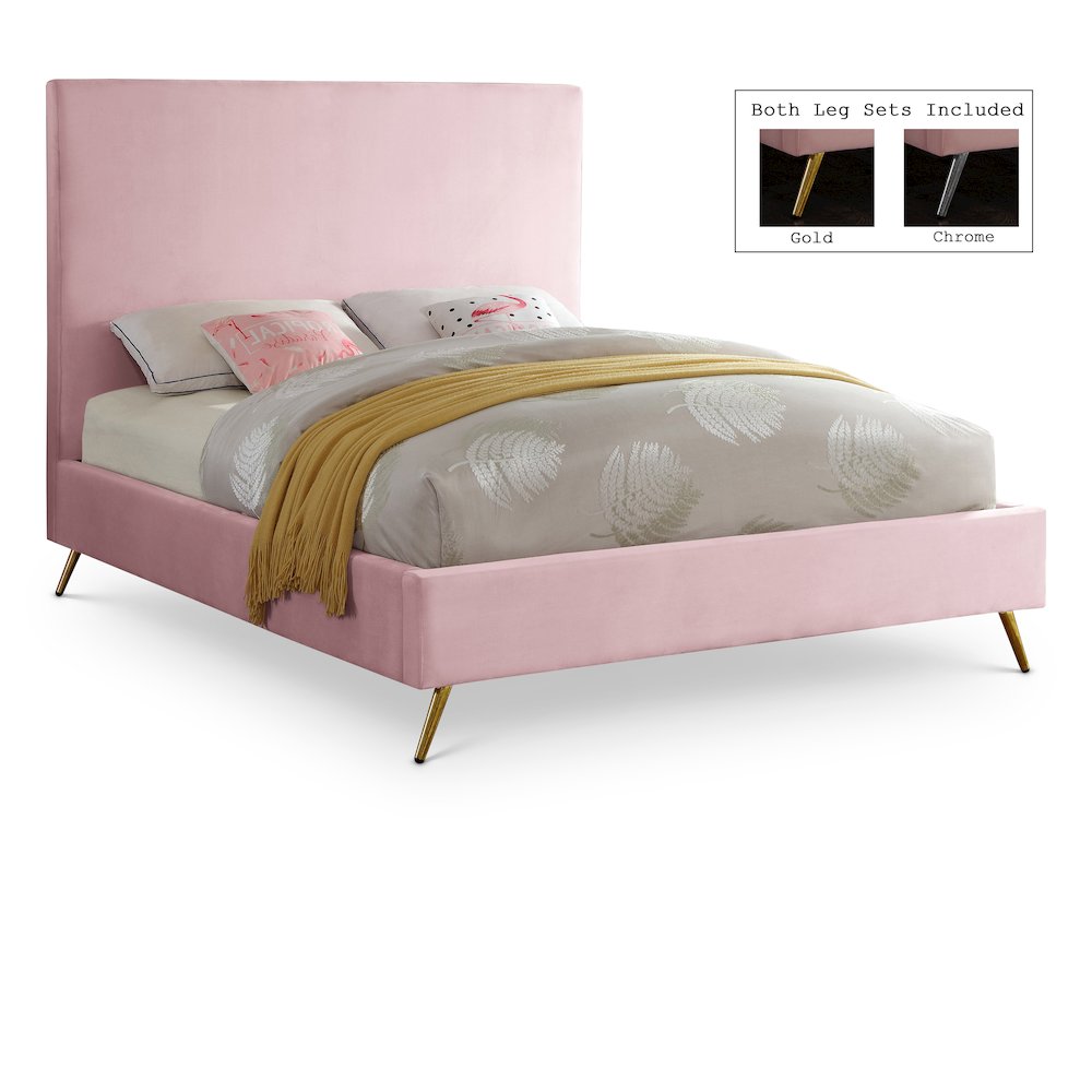 Jasmine Pink Velvet Full Bed