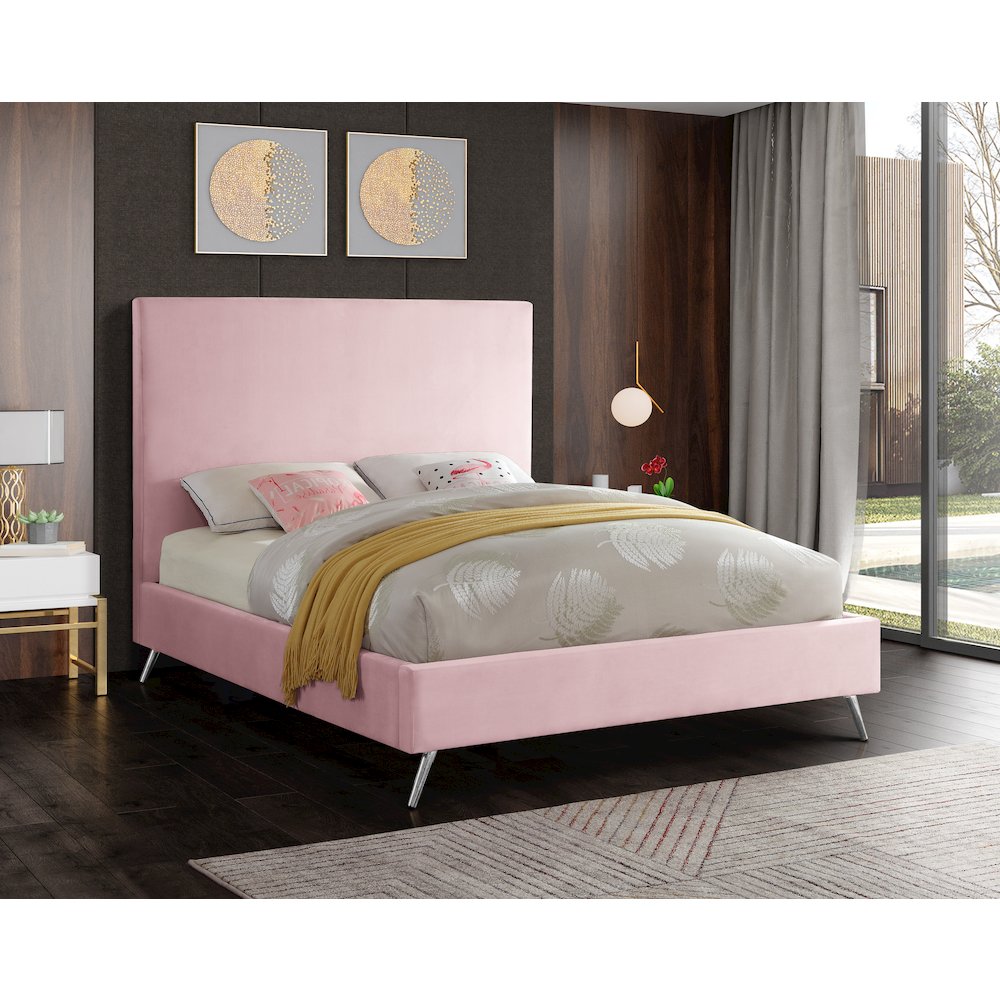 Jasmine Pink Velvet Full Bed