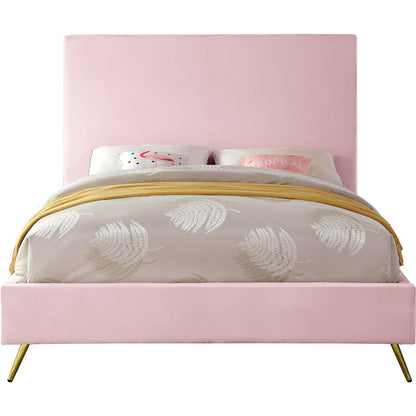 Jasmine Pink Velvet King Bed