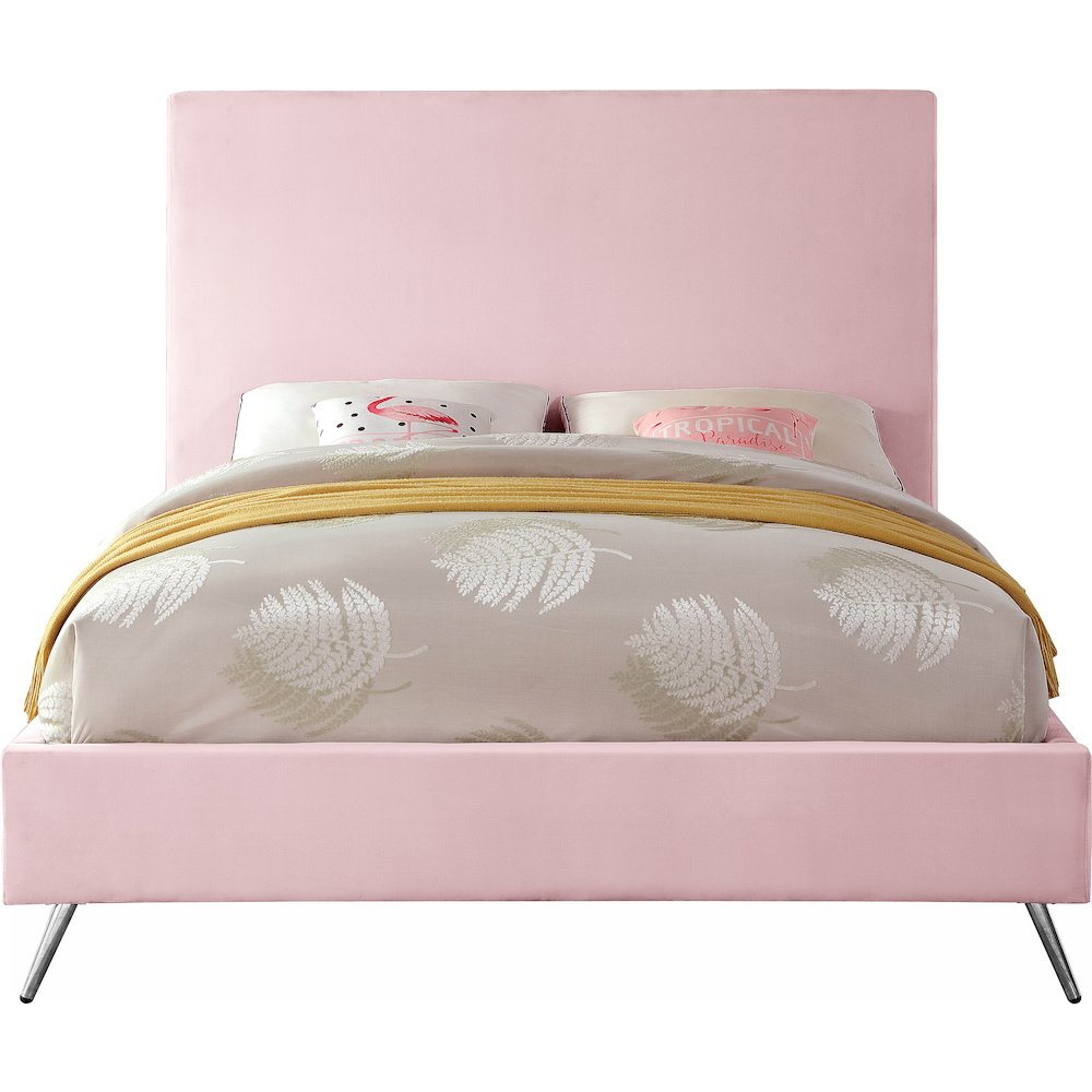 Jasmine Pink Velvet King Bed