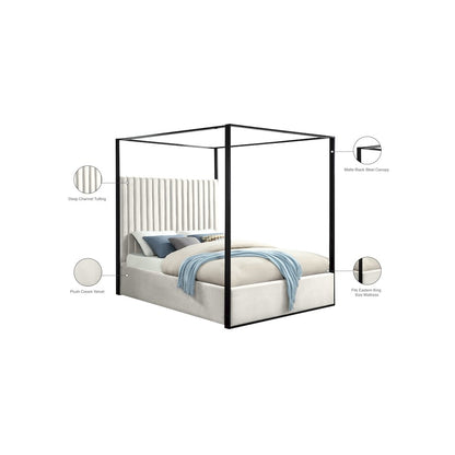 Jax Cream Velvet King Bed