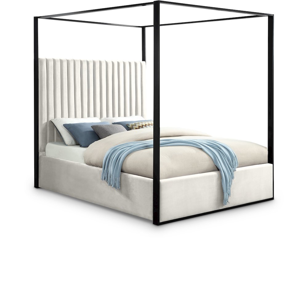 Jax Cream Velvet King Bed