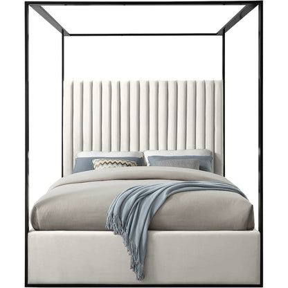 Jax Cream Velvet King Bed