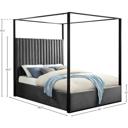 Jax Grey Velvet King Bed