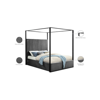 Jax Grey Velvet King Bed