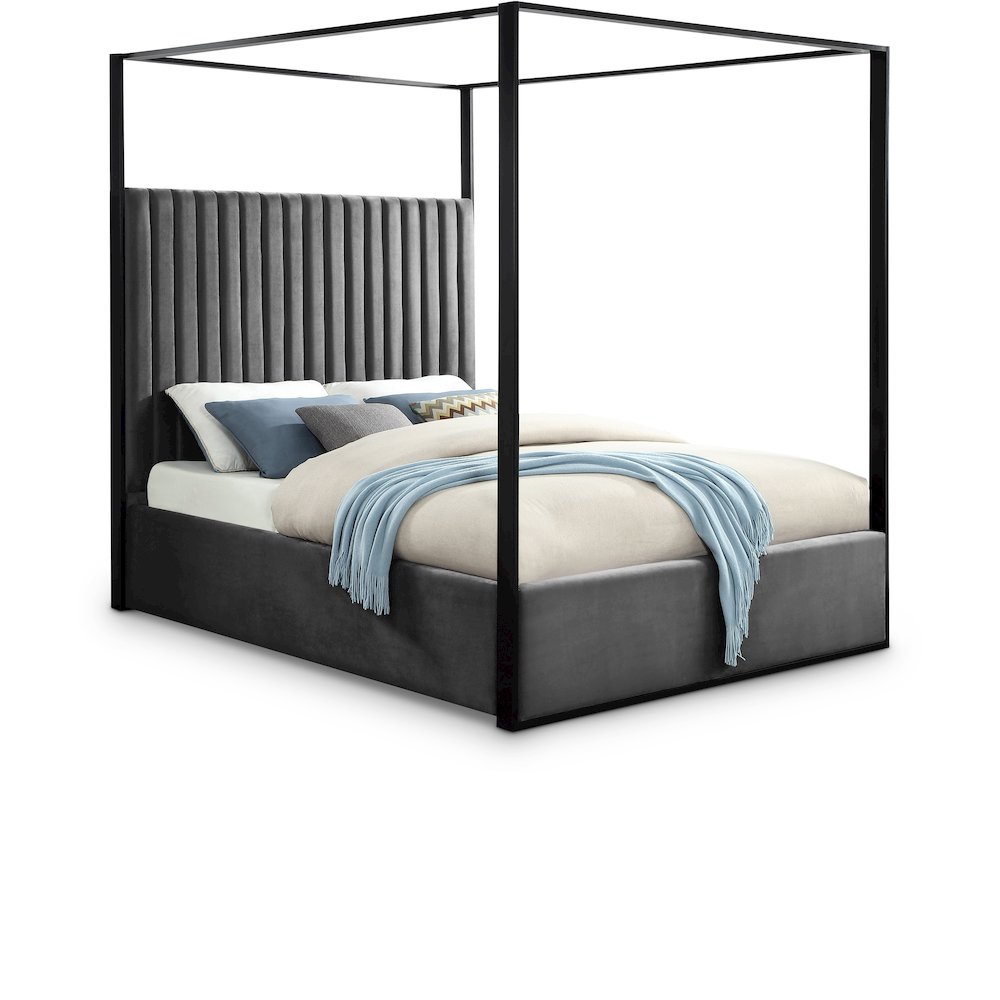 Jax Grey Velvet King Bed