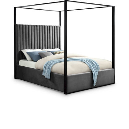 Jax Grey Velvet King Bed