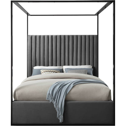 Jax Grey Velvet King Bed