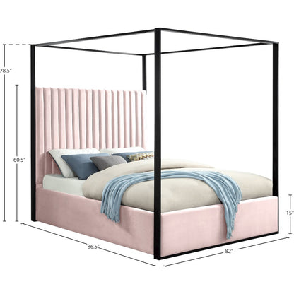 Jax Pink Velvet King Bed
