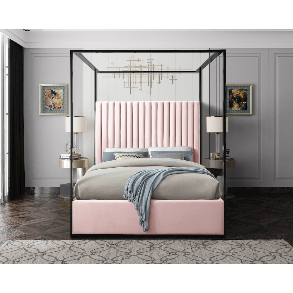 Jax Pink Velvet King Bed