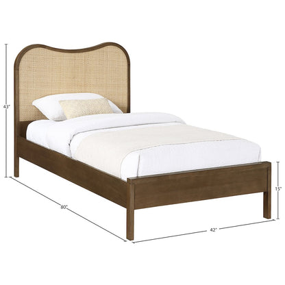 Windsor Brown Solid Wood Twin Bed (3 Boxes)