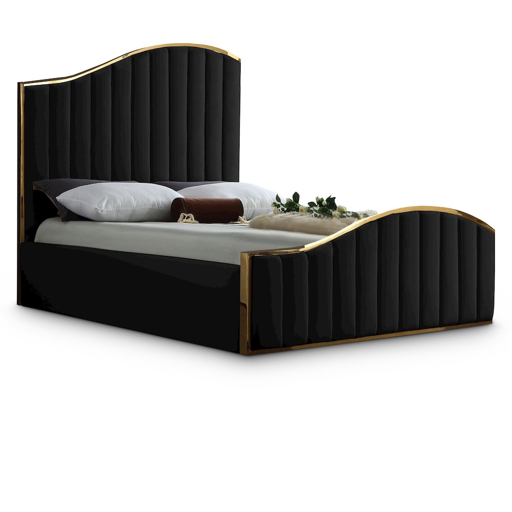 Jolie Black Velvet King Bed