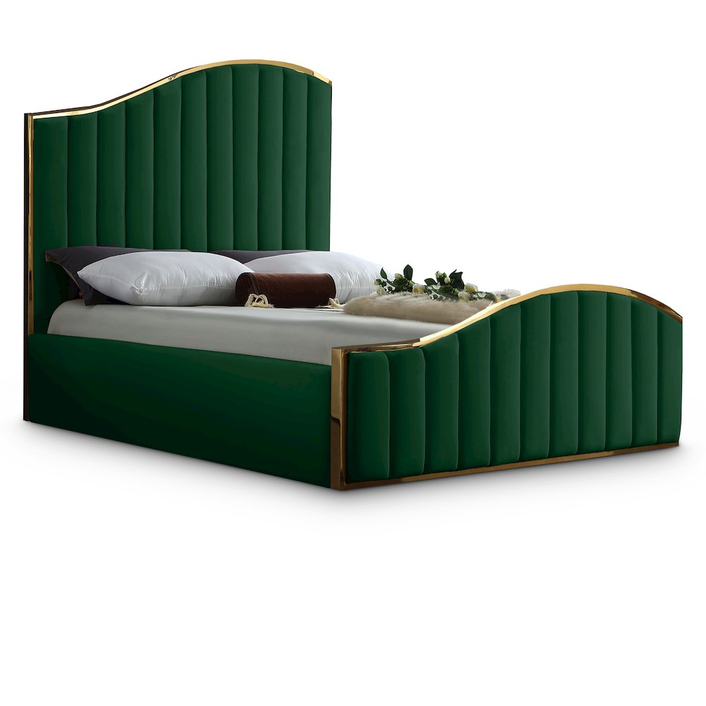 Jolie Green Velvet King Bed