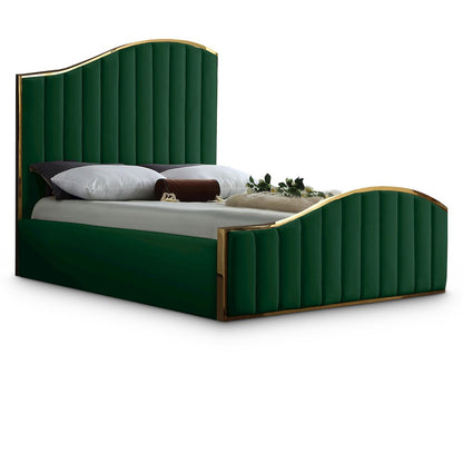 Jolie Green Velvet King Bed