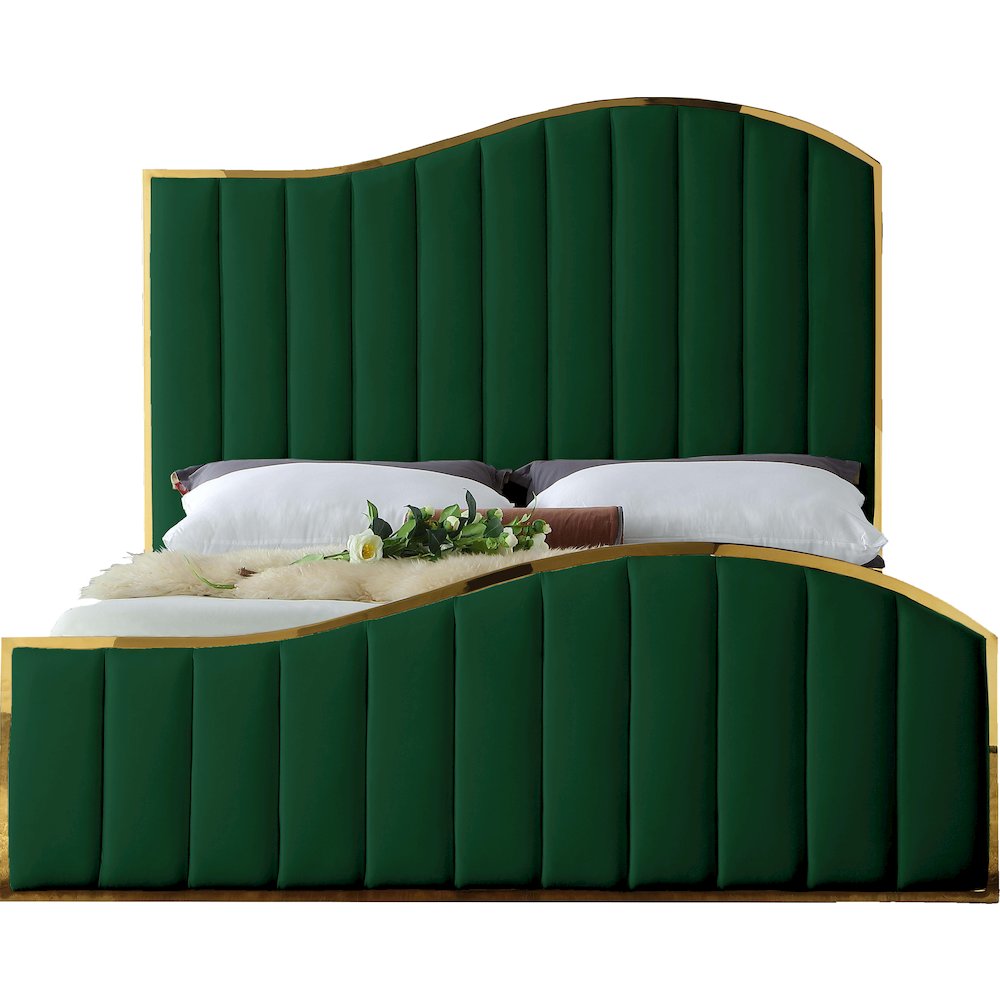 Jolie Green Velvet King Bed