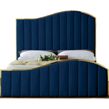 Jolie Navy Velvet King Bed