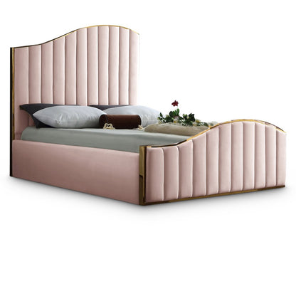 Jolie Pink Velvet King Bed