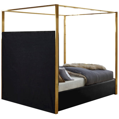 Jones Black Velvet King Bed