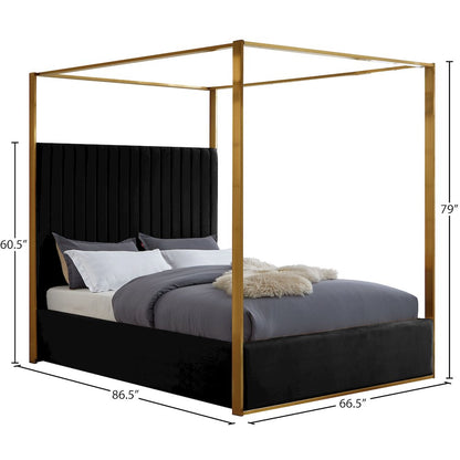 Jones Black Velvet Queen Bed