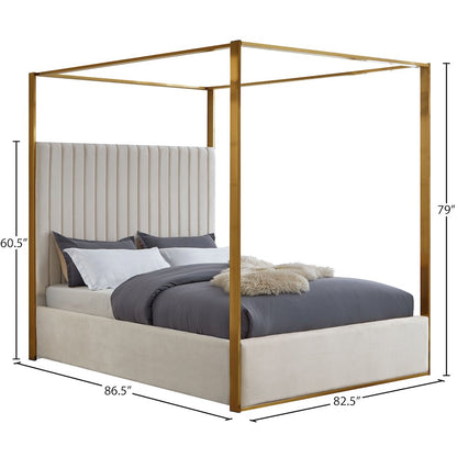 Jones Cream Velvet King Bed