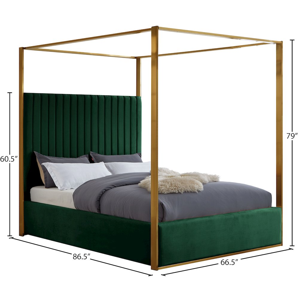 Jones Green Velvet Queen Bed