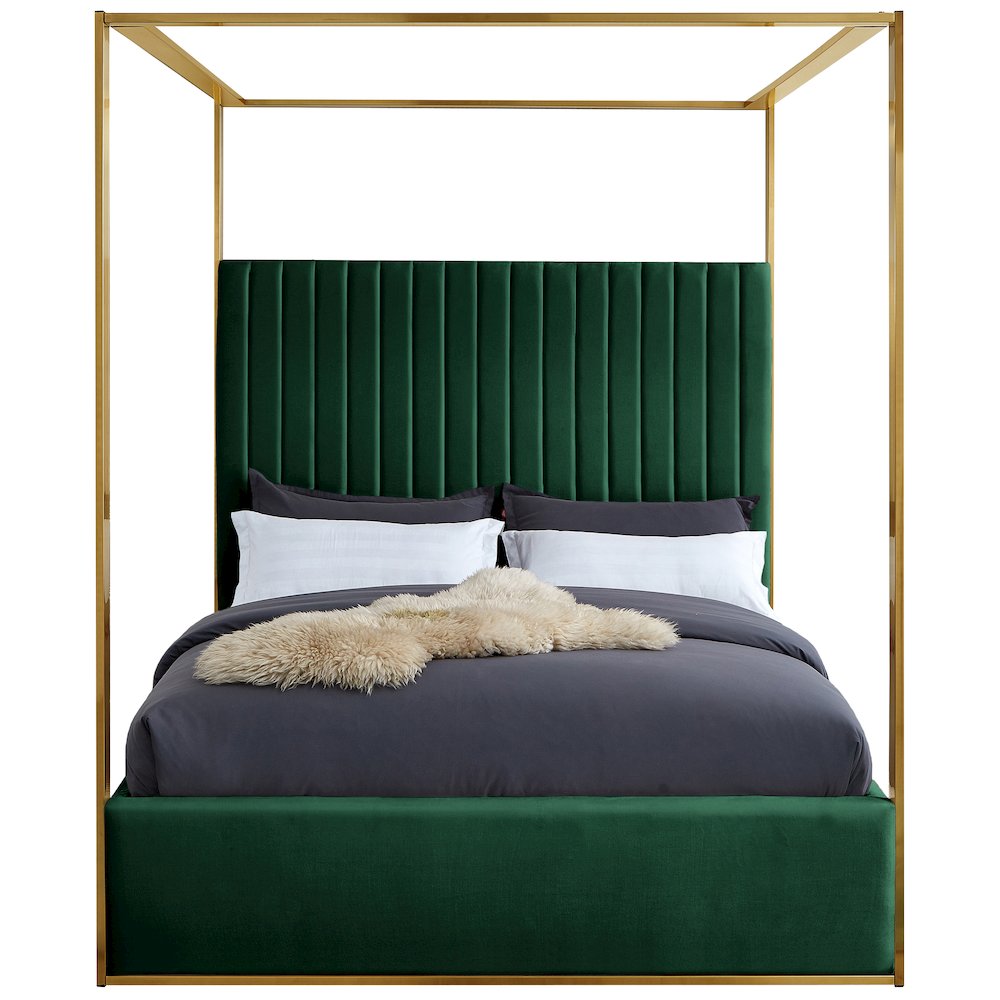 Jones Green Velvet Queen Bed