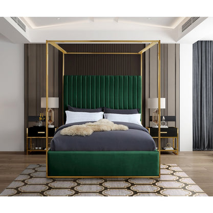 Jones Green Velvet Queen Bed