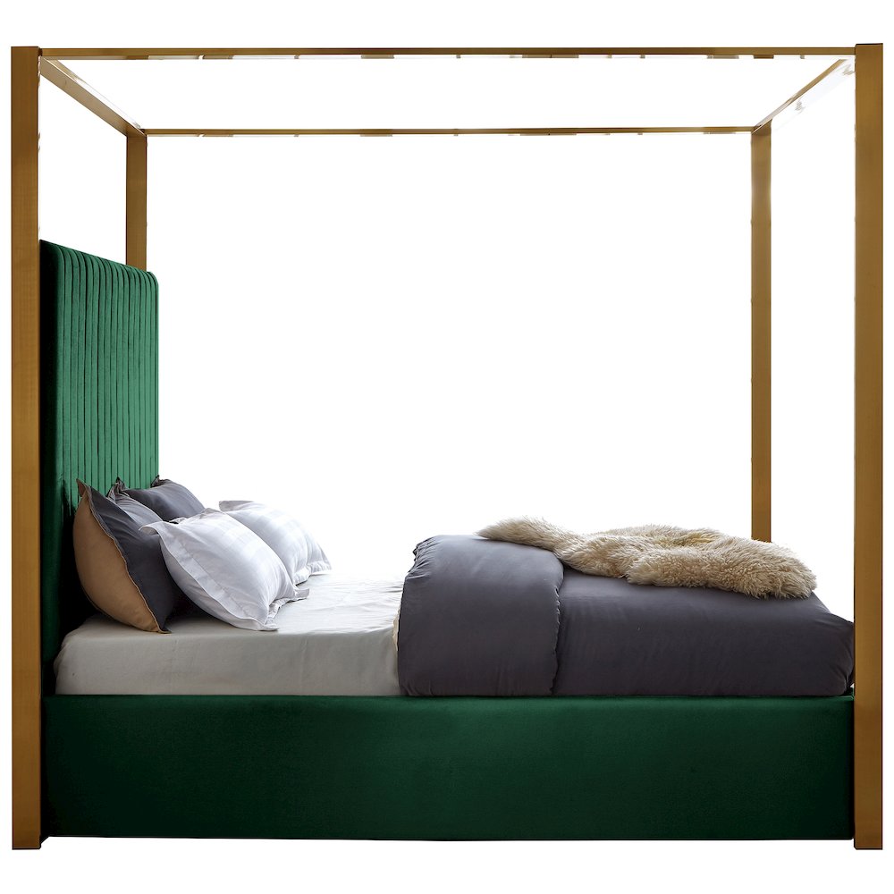 Jones Green Velvet Queen Bed