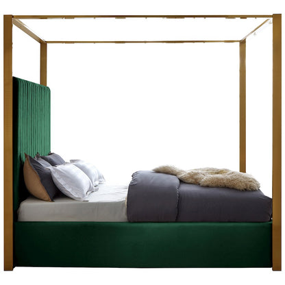 Jones Green Velvet Queen Bed