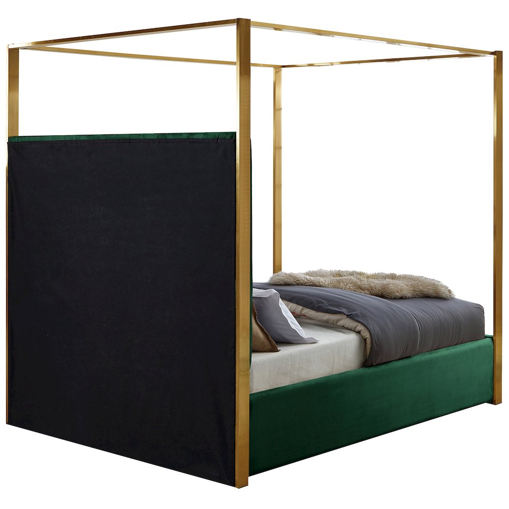 Jones Green Velvet Queen Bed