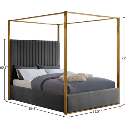 Jones Grey Velvet King Bed