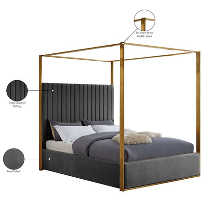 Jones Grey Velvet King Bed