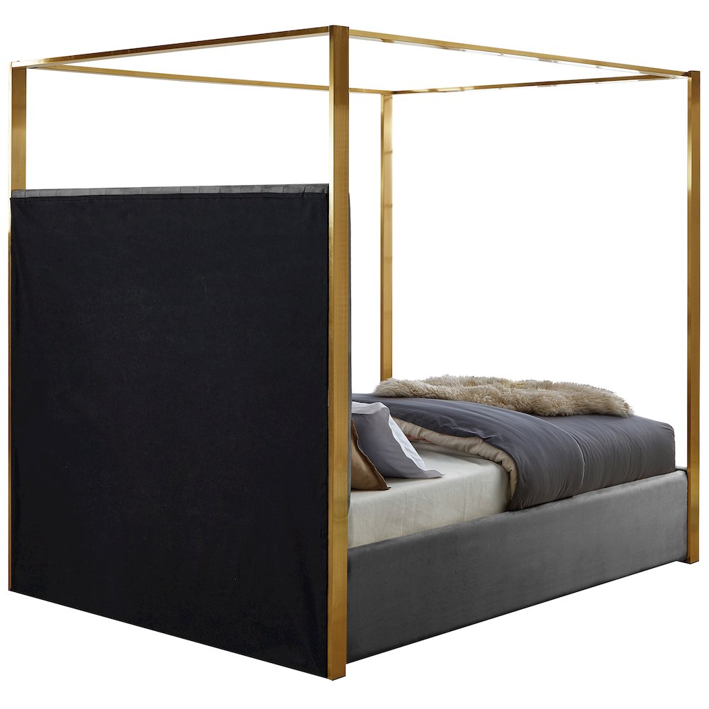 Jones Grey Velvet King Bed