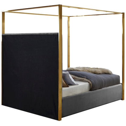Jones Grey Velvet Queen Bed