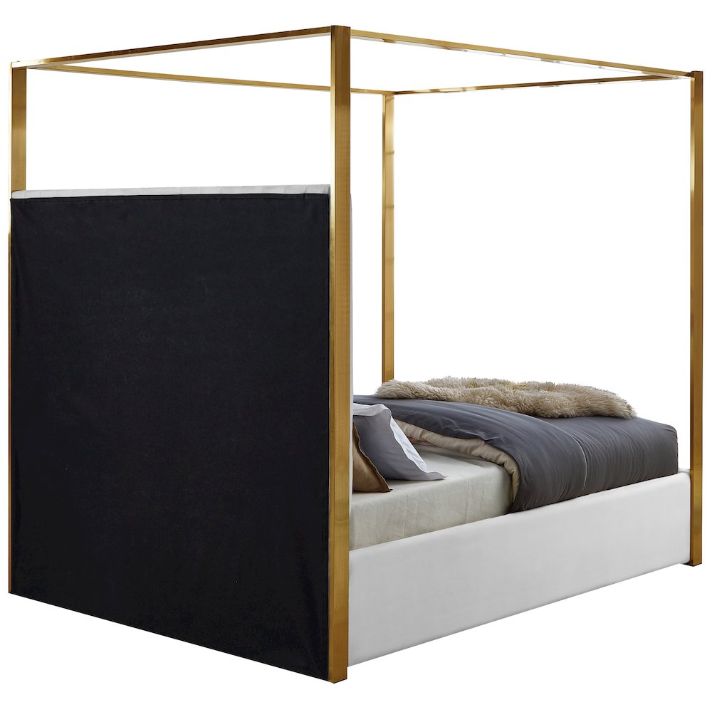 Jones White Vegan Leather King Bed