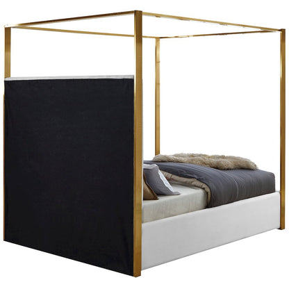 Jones White Vegan Leather King Bed