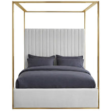 Vegan Leather King Platform Bed Frame with Tufted Headboard, White Vegan Leather