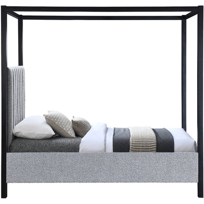Kelly Grey Boucle Fabric Twin Bed