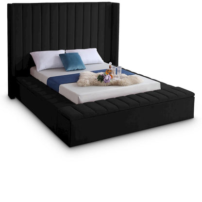 Kiki Black Velvet Full Bed