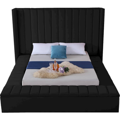 Kiki Black Velvet King Bed
