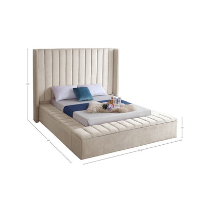 Kiki Cream Velvet Full Bed