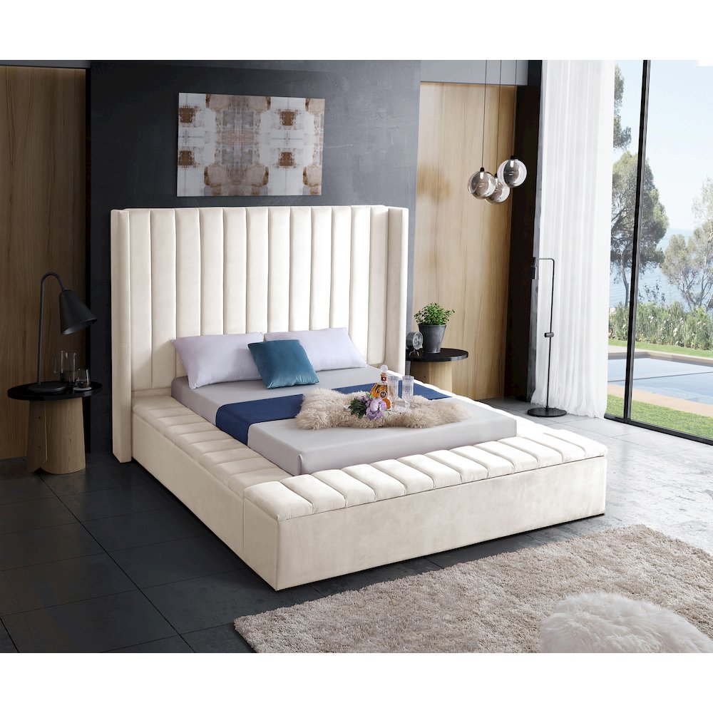 Kiki Cream Velvet Full Bed