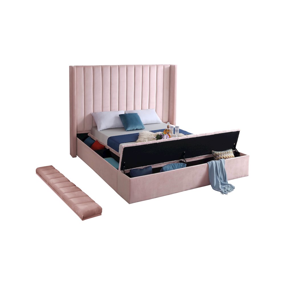 Kiki Pink Velvet Full Bed