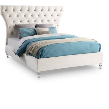 Kira Cream Velvet King Bed