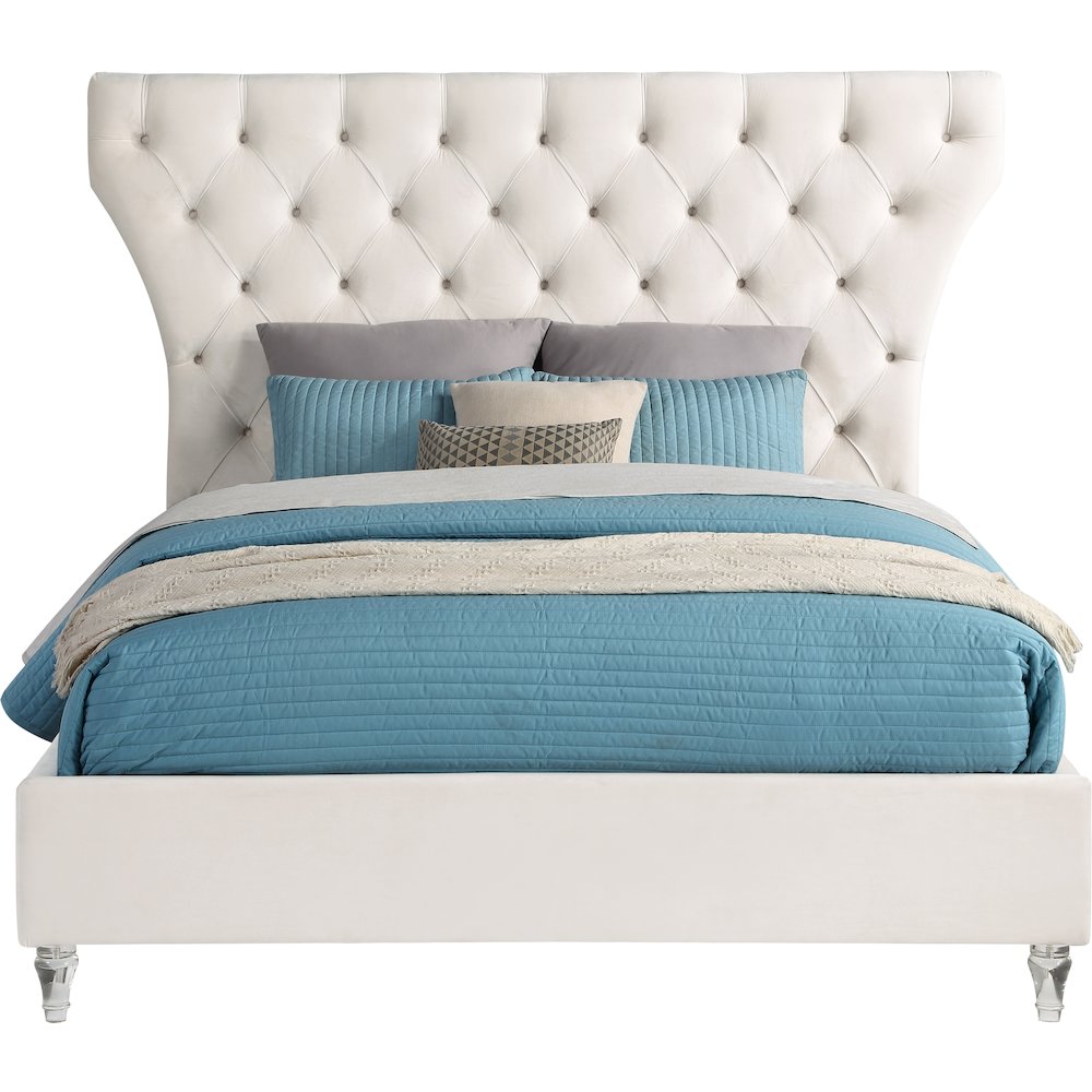 Kira Cream Velvet King Bed