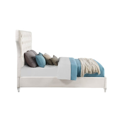 Kira Cream Velvet King Bed