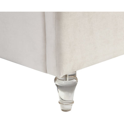 Kira Cream Velvet King Bed